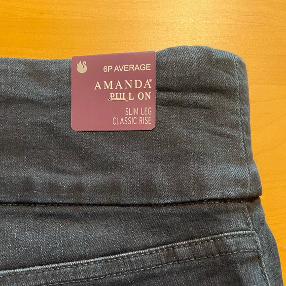 Gloria Vanderbilt Amanda Pull-on Slim Leg Classic Rise Jean Size 6 Petit… - Picture 5 of 15